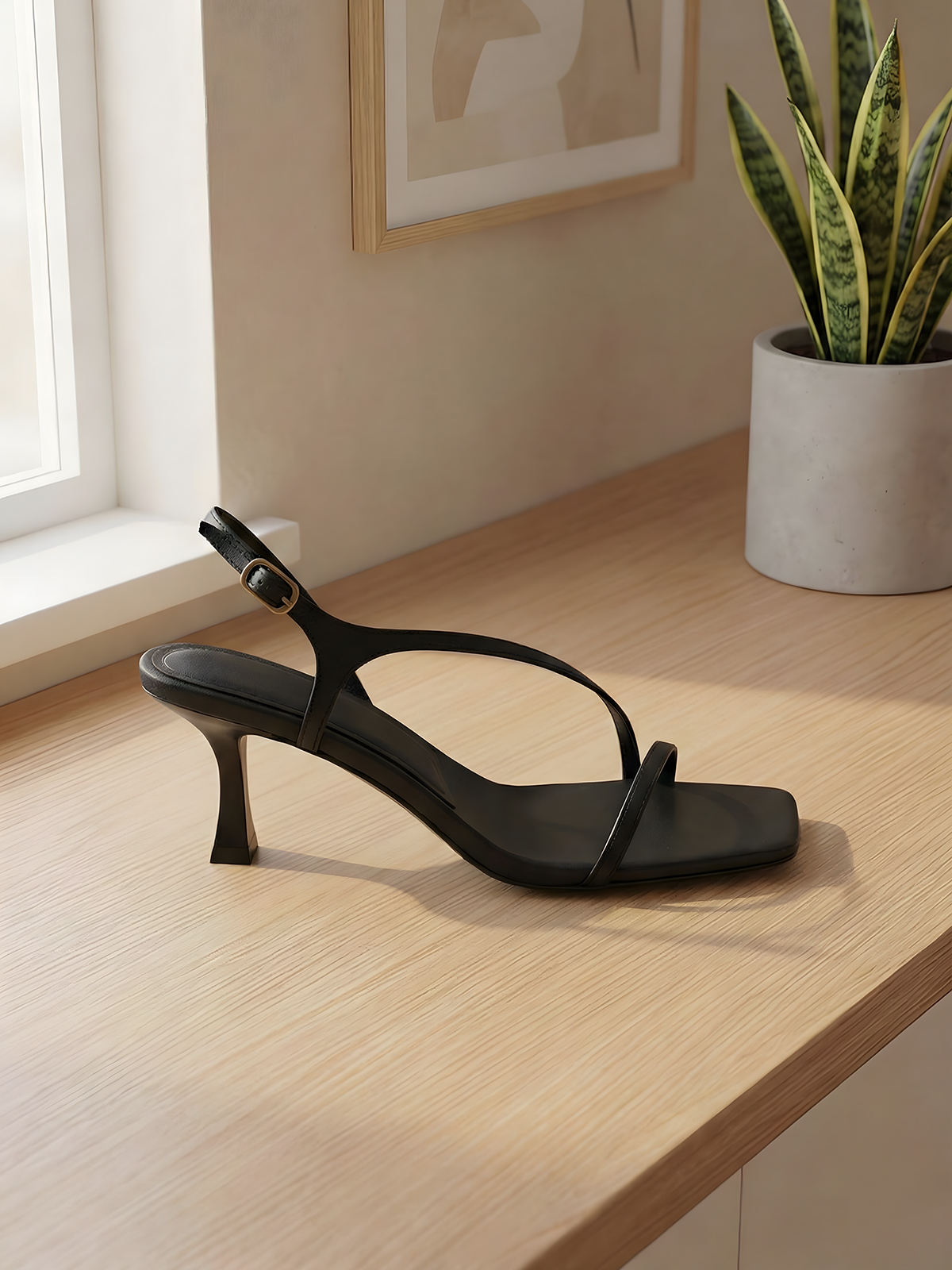 Elegant Genuine Leather Strapp - Sandal Strappy Heeled avis et prix