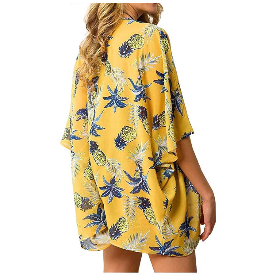 Women's Loose Sheer Chiffon Ki - Kimono Sheer Floral avis et prix