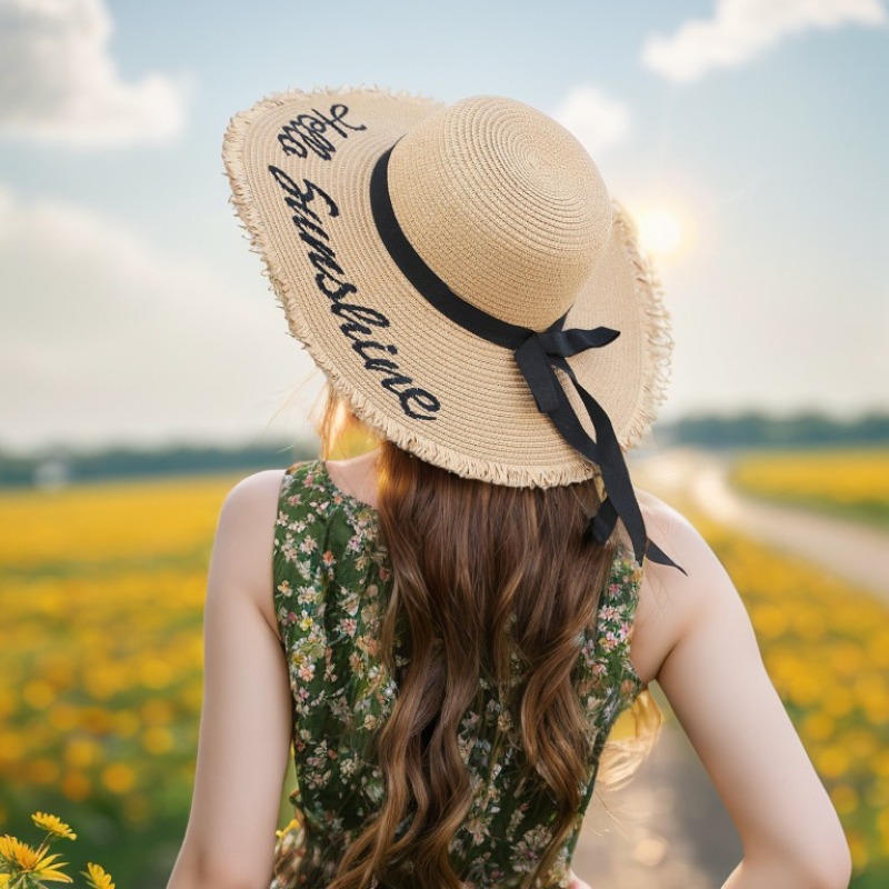 1pc Summer Floppy Beach Hats f - Hat Floppy Wide avis et prix