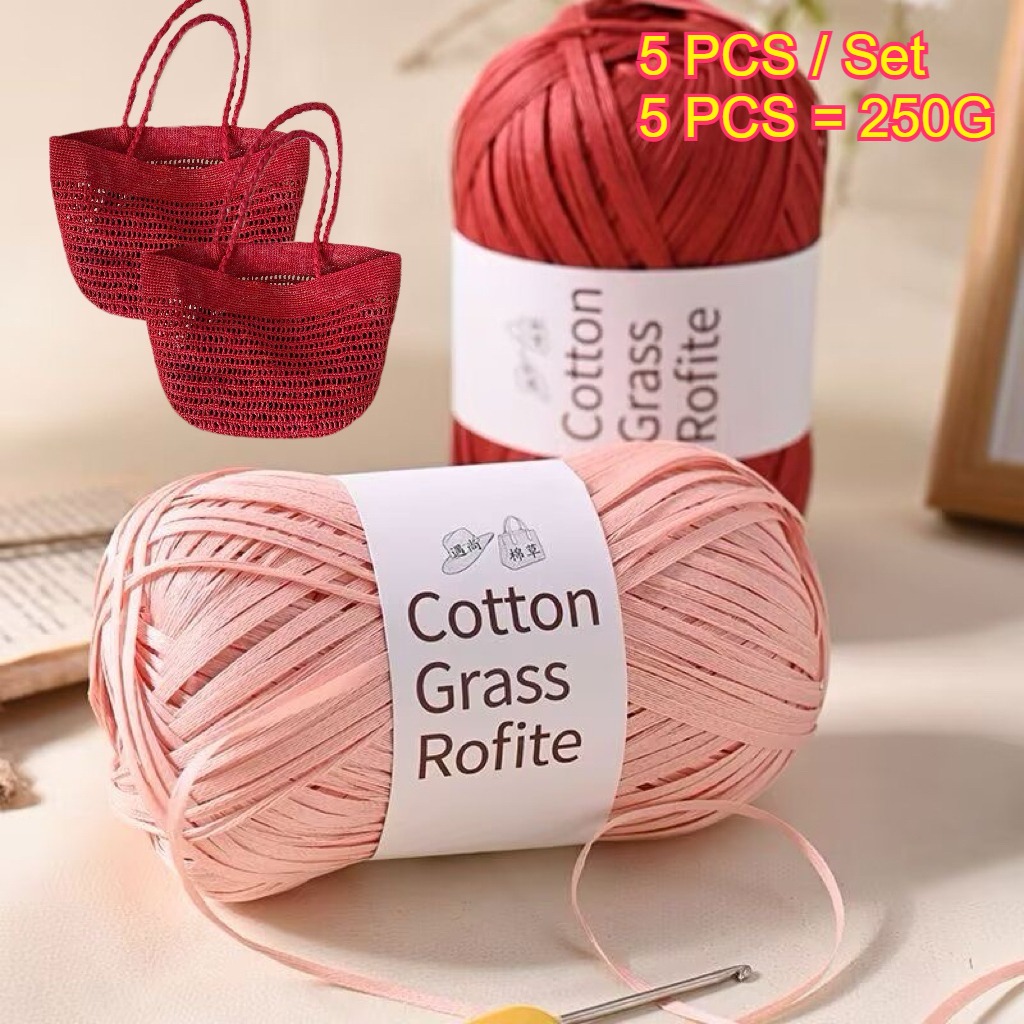 5PCS 250g Raffia Paper Rope Kn - Crochet Bag Raffia avis et prix