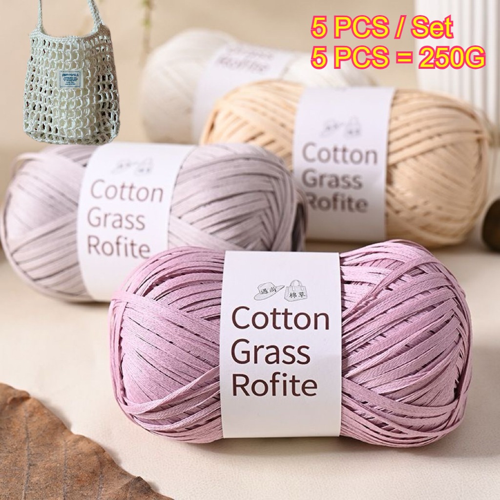 5PCS 250g Raffia Paper Rope Kn - Crochet Bag Raffia avis et prix