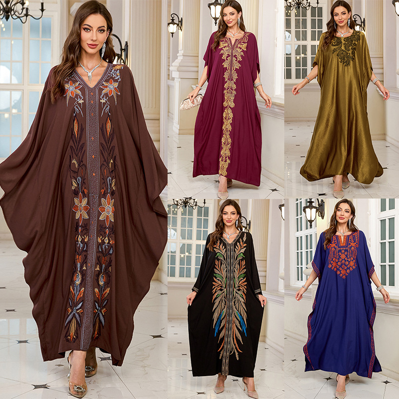 Women Embroidered Long Caftans - Cover Up Kaftan avis et prix
