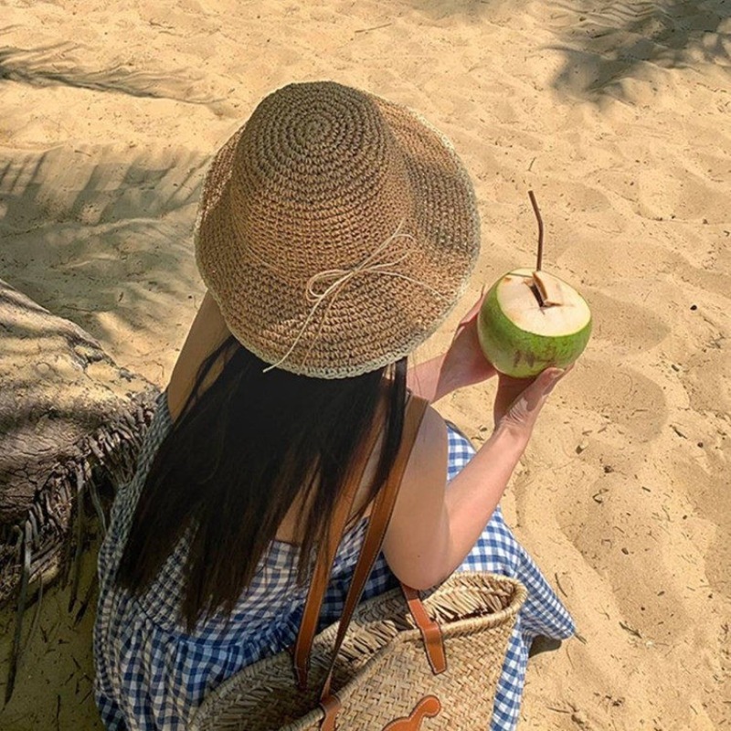 1pc Women's Summer Beach Straw - Hat Floppy Wide avis et prix