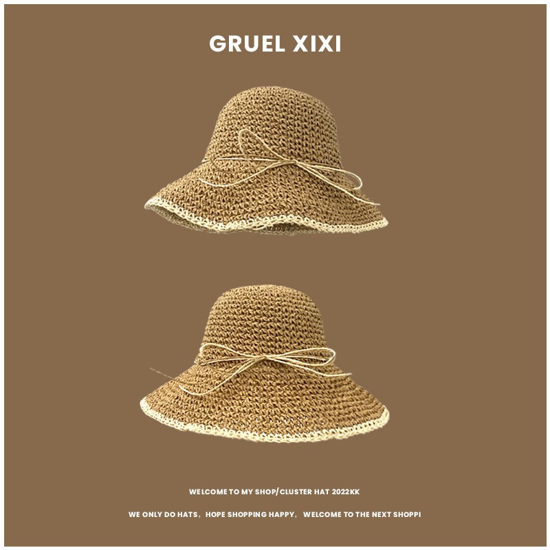 1pc Women's Summer Beach Straw - Hat Floppy Wide avis et prix