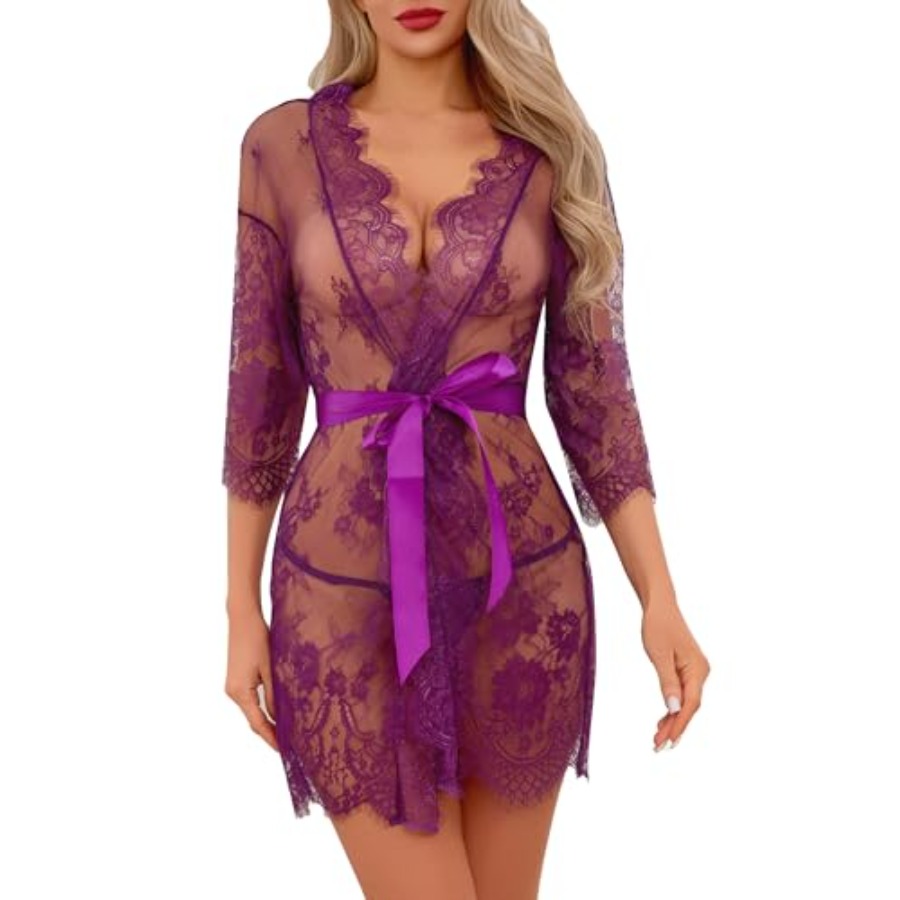 Narcisse Women's Floral Lace K - Kimono Sheer Floral avis et prix
