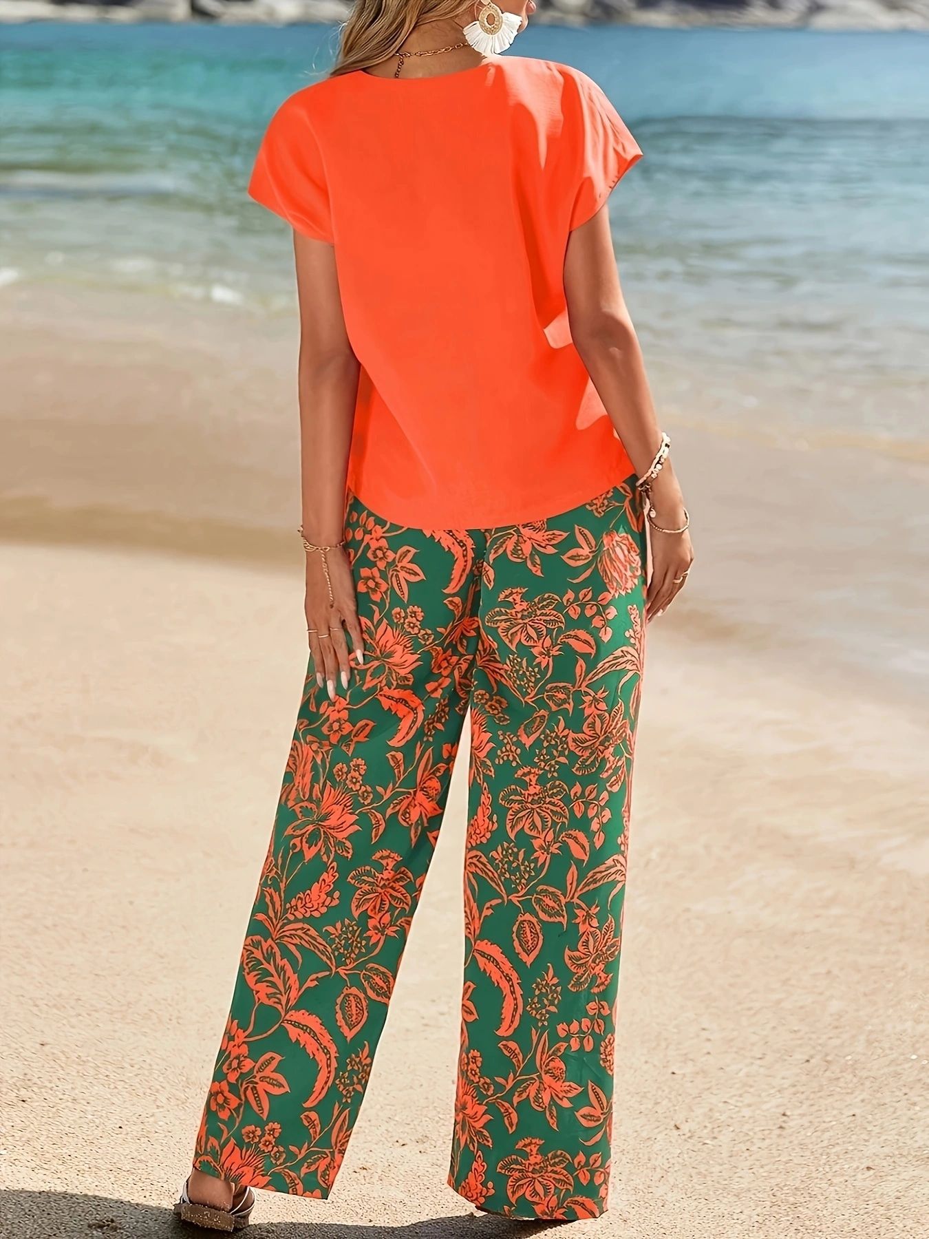 2026 Summer Women 2 Piece Outf - Romper Floral Print avis et prix